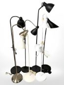 Seven contemporary Scandinavian standing lamps (continental wiring)