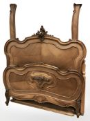 A French carved walnut 4'6 bed frame