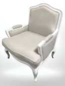 A French style painted armchair, width 73 cm.