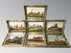 M R Prenelle : Seven various oil paintings on canvas depicting collieries, a coal locomotive, etc,