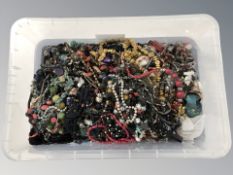 A large quantity of costume bead necklaces, simulated pearls, etc.