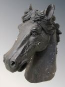 A painted plaster horse bust, height 44 cm.