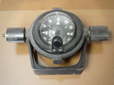 A vintage Ritchie compass on gimbal, width 25 cm.
