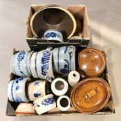A group of continental salt glazed pots and other kitchen wares.