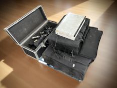 A photographic studio lighting set up to include Colortram spot light, Visatec Solo 3200B lamps,