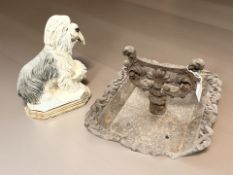 A Victorian cast iron boot scraper, width 32 cm.