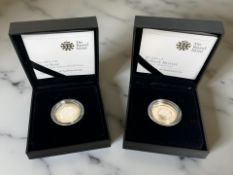 The Royal Mint : Two £2 Silver Proof Coins - Robert Burns, 2009, and Mary Rose (Piedfort), 2011,