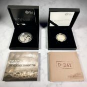 The Royal Mint : The 70'th Anniversary of D-Day 2014 £5 Silver Proof Coins,