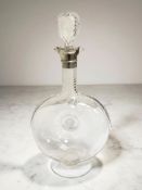 A Victorian decanter with silver collar, London 1889, height 31cm.