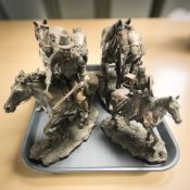 Two Juliana bronze effect figures of farriers,