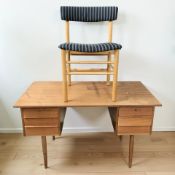 A Scandinavian teak twin pedestal desk,