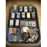 A collection of Zippo lighters, some in original boxes,