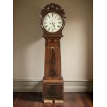 A 19th century mahogany drum head long case clock, dial signed William Dobbie, Falkirk,