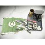 A group of collectables including military interest, Prinz 7 x 50 binoculars,
