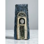 A Troika Pottery coffin shaped vase, height 17 cm,