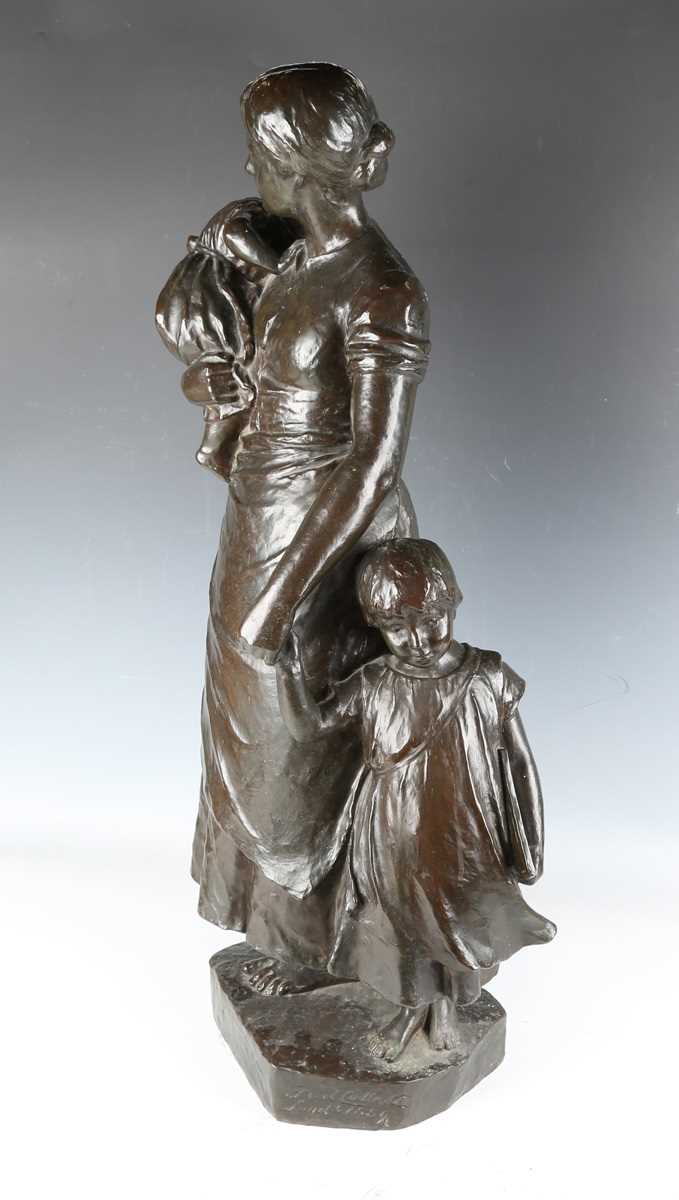 Frederick T. Callcott - a substantial 19th century brown patinated cast bronze figure group of - Image 6 of 14