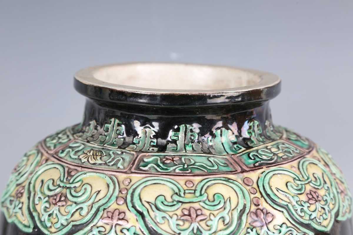 A Chinese famille noir enamelled biscuit porcelain jar, mark of Kangxi but late 19th century, of - Image 7 of 44