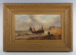 John Blake Macdonald (Scottish 1829-1901) - Coastal scene with fishing boats and figures, oil on