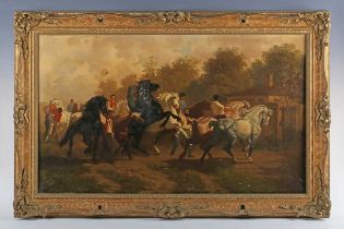 L. Gurnett, after Rosa Bonheur (French 1822-1899) - The Horse Fair, oil on canvas, indistinctly