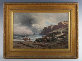 Eugenio Amus (Italian 1834-1899) - 'Charantes'; 'The French Coast', a pair, oil on canvas, both