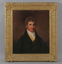 English School (19th century) - Head and shoulders portrait of a gentleman, oil on canvas, 75cm x