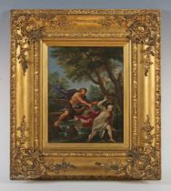 Attributed to Filippo Lauri (Italian 1623-1694) - Jupiter and Io, oil on canvas, signed with