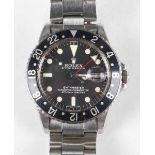 A Rolex Oyster Perpetual GMT-Master stainless steel gentleman's bracelet wristwatch, Ref. 1675,