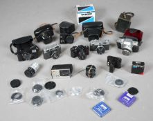 A collection of assorted cameras, including J. Lancaster & Son 'The 1888 Patent Le Merveilleux'