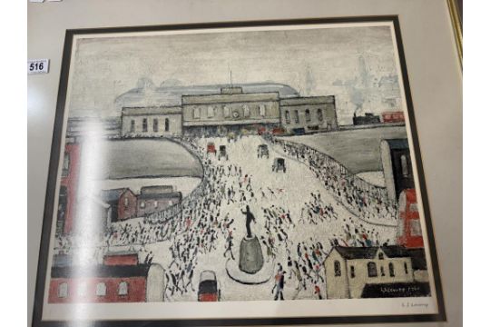 L S Lowry (1887-1976) Station Approach, signed limited edition print (850) Fine Art Trade Guild - Image 4 of 13