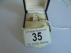 A 9ct gold ring set clear stone, size R, 4.2 grams.