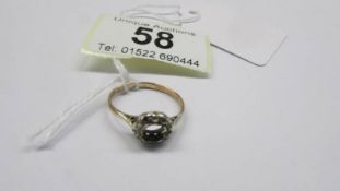 A 9ct gold ring, 1.83 grams, a/f (mishapen and stone missing).