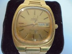 A Gent's automatic Omega day/date wristwatch.