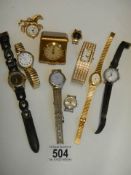 A mixed lot of ladies wrist watches and watch heads for spares or repair.