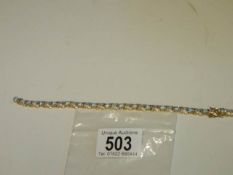 A silver gilt bracelet set amethyst.