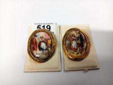 A nice pair of pictorial brooches.