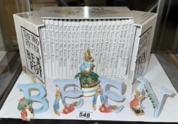 A cased set of Beatrix Potter 'The World Of Peter Rabbit, A trinket box & 4 letters (BENE)