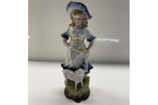 A collection of Victorian tall spill vases, figurines & a miniature - Image 2 of 14