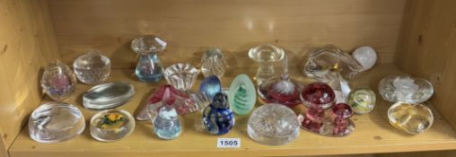 A collection of paperweights