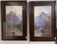 A pair of Scottish Highland prints in period wooden frames