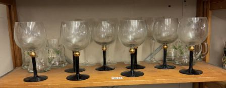 A good lot of large wine glasses (set of 8, set of 4 & 6 beer glasses)