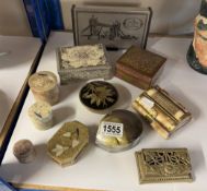 A good selection of trinket boxes of various materials