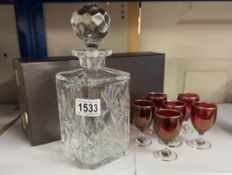 A boxed hand cut lead crystal decanter commemorating the marriage of The Prince Of Wales & Lady