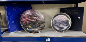 2 Boxed collectors plates by Thomas Kinkade including Pools Of Serenity & Olympic Mountain Evening