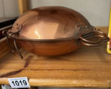 A Portuguese Cataplana copper container for steaming seafood & meat