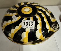 A vintage Booth's food warming plate with cover (a/f chips to cover rim).