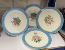 4 Continental porcelain plates