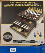 A new boxed wooden 12 in 1 games compendium