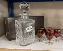 A boxed hand cut lead crystal decanter commemorating the marriage of The Prince Of Wales & Lady