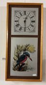 A vintage Kingfisher wall clock
