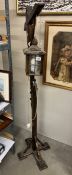 A vintage adjustable lantern standard lamp